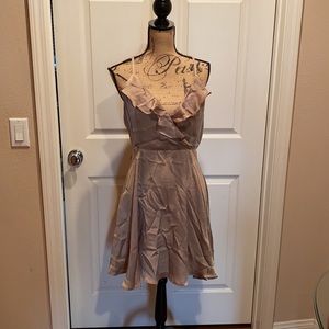 light mocha silky party Dress